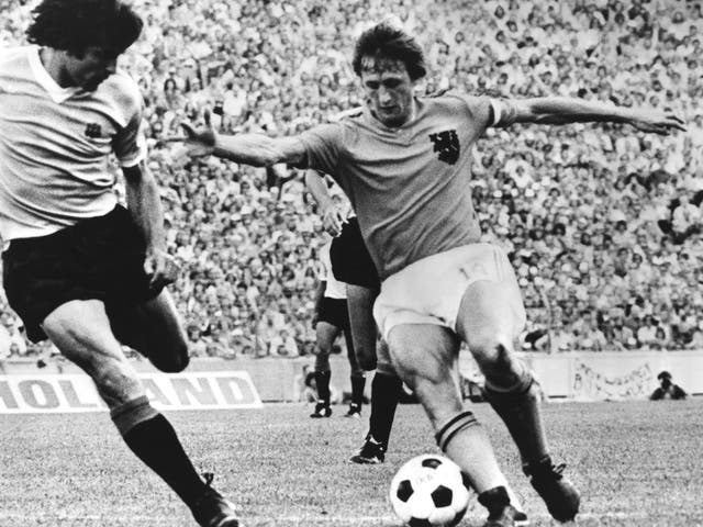 Johan Cruyff in action for the Netherlands