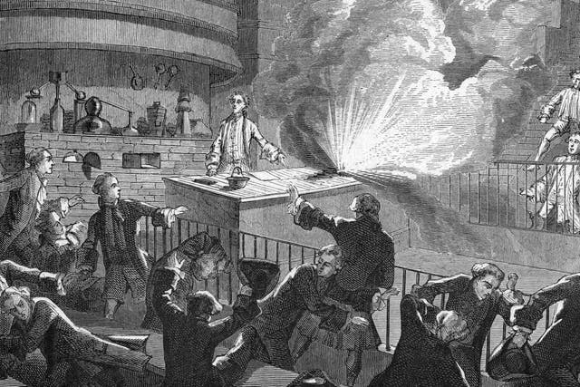 Enlightenment: an engraving showing a lecture being given by Guillaume François Rouelle, Lavoisier's teacher 