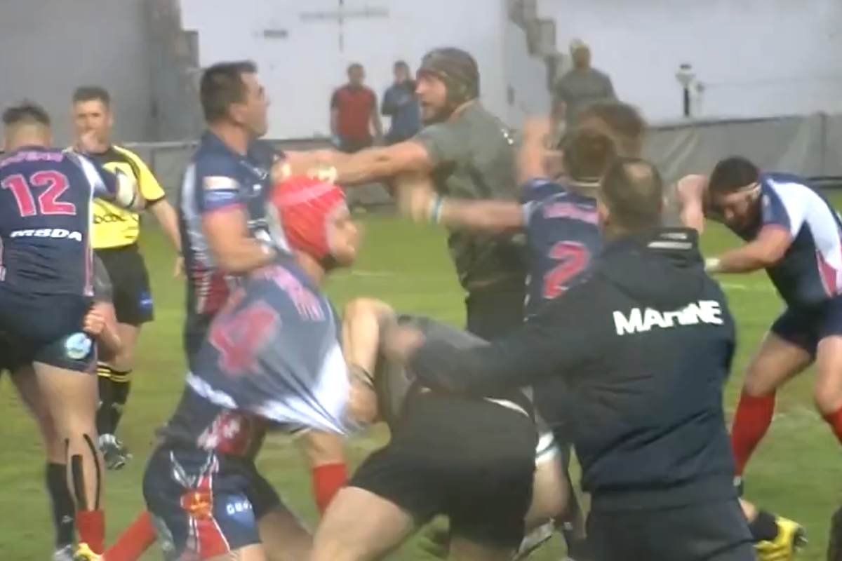 Massive fight breaks out between British and French navy teams during ...