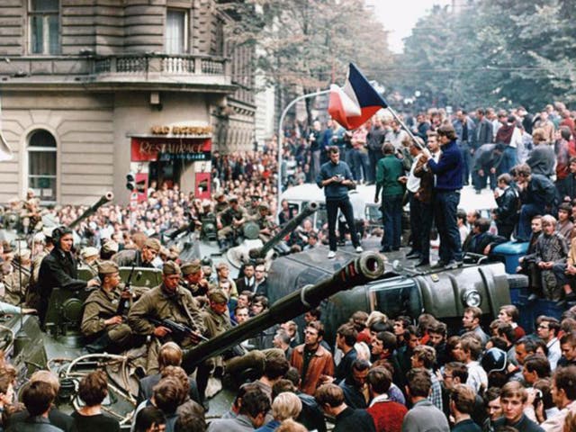 Soviet tanks arrive to crush the ‘Prague Spring’