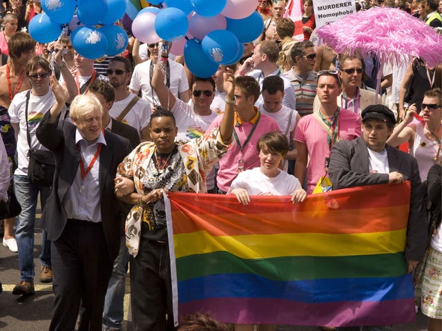 Boris Johnson at Gay Pride, London, in 2008
