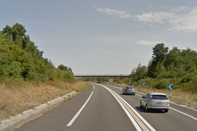 The stretch of road near Moulins where the accident happened