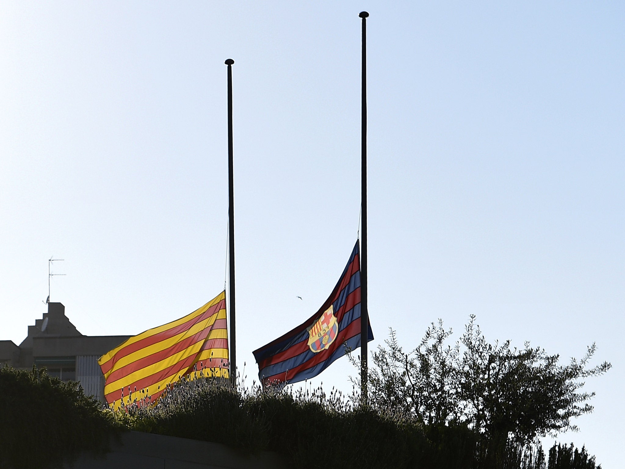 Flags were flown at half-mast at Barcelona's training complex on Thursday