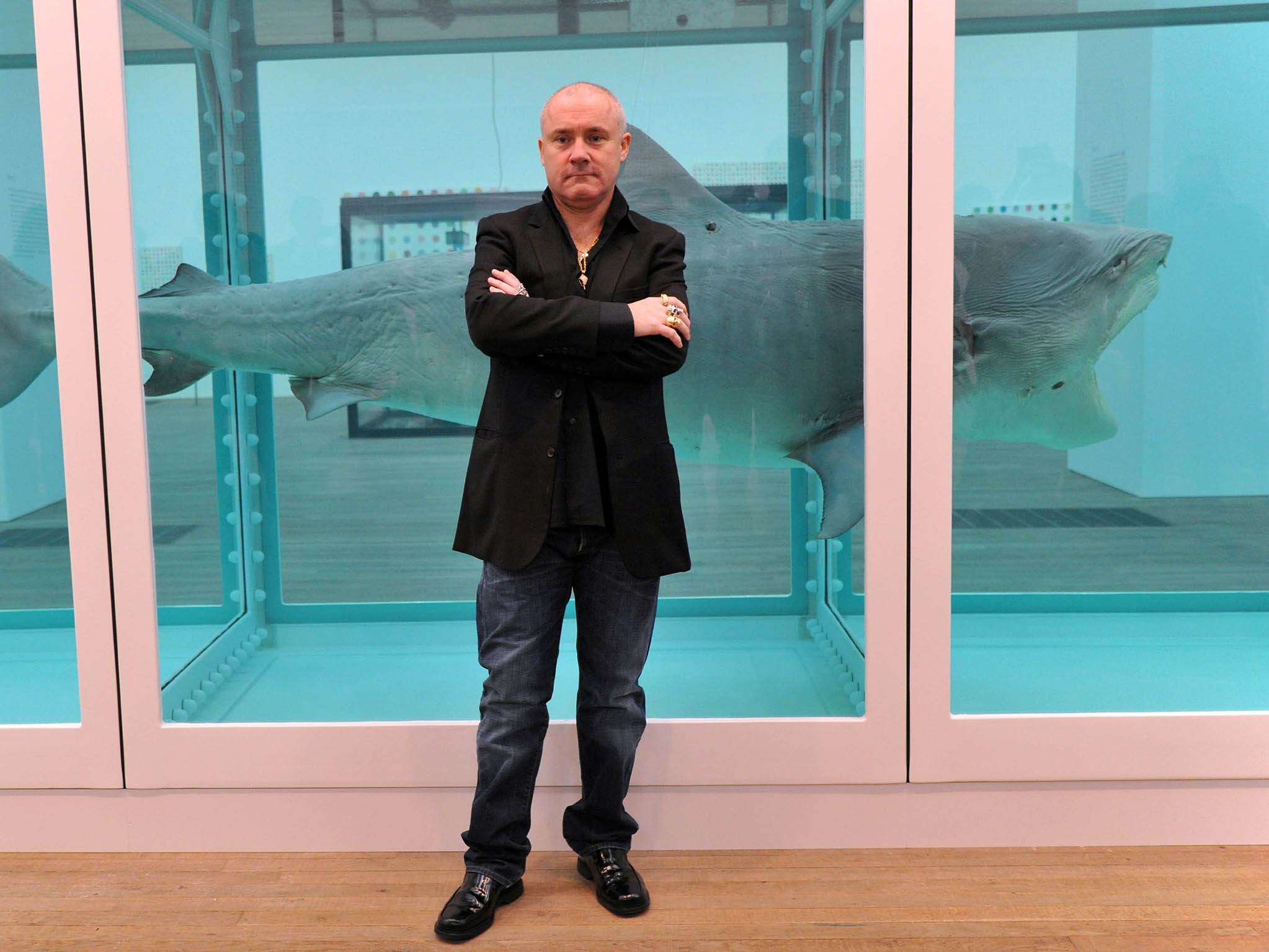 Animal magic: Damien Hirst with ‘The Shark’ at Tate Modern in 2012