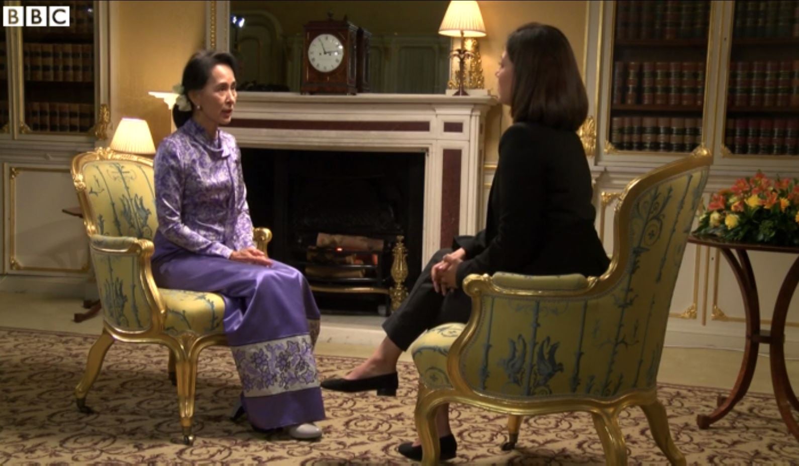 Aung San Suu Kyi during the BBC interview