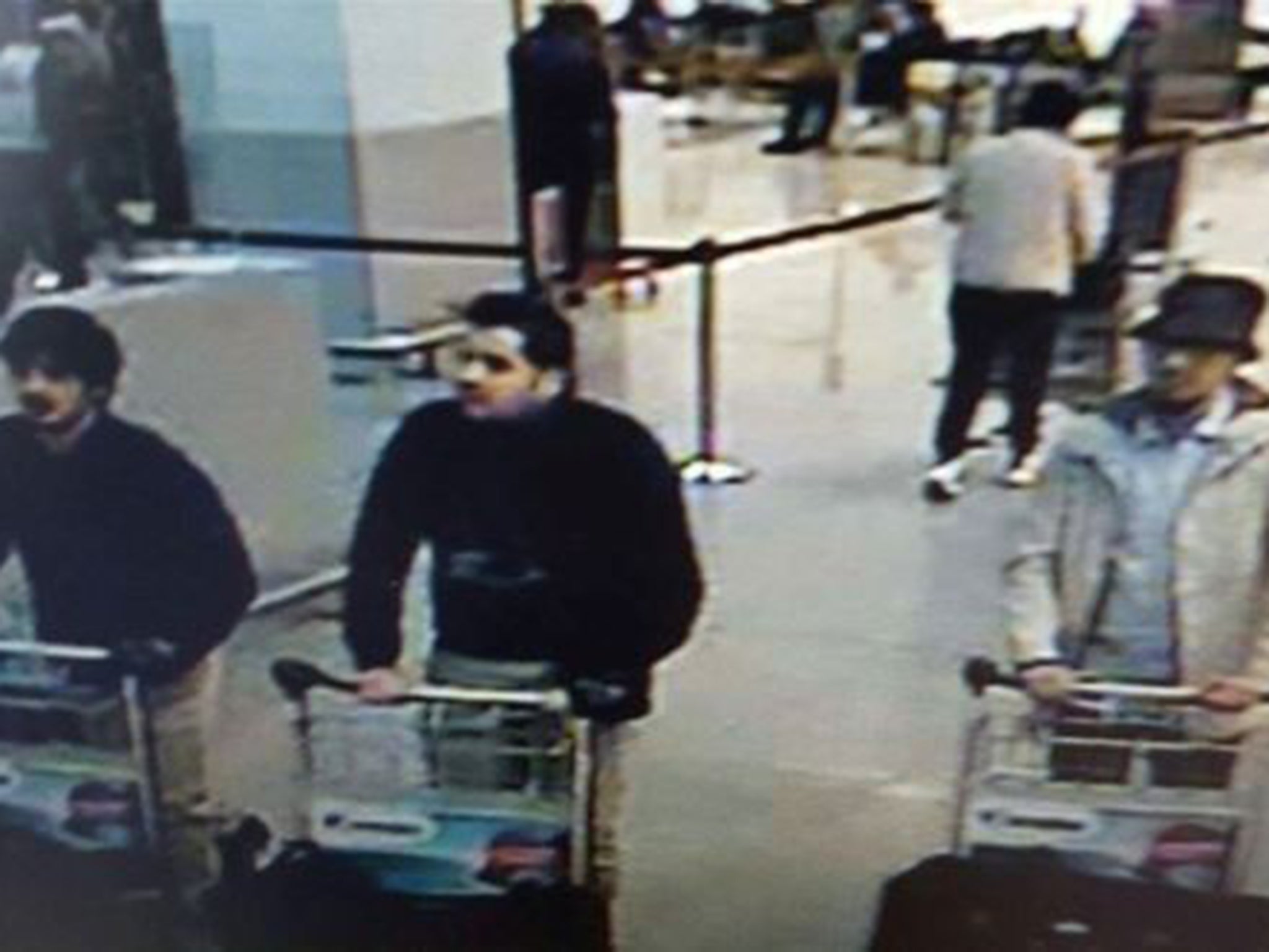 Airport CCTV footage shows three of the suspects