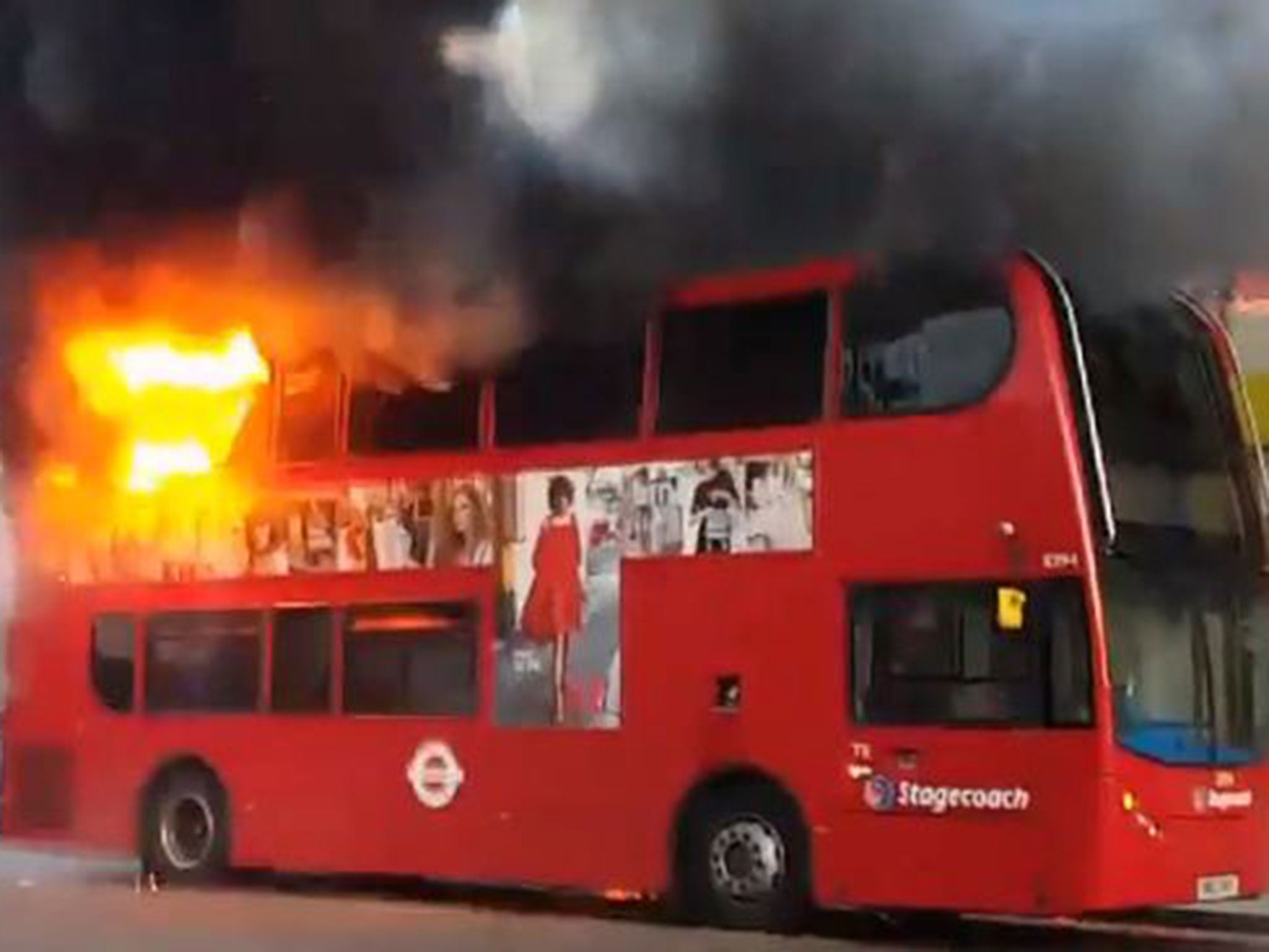 bus fire in compton