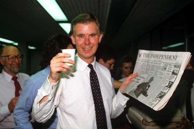 The launch of the first issue of The Independent in 1986
