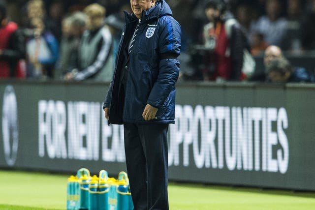 Roy Hodgson looks on as England defeat Germany