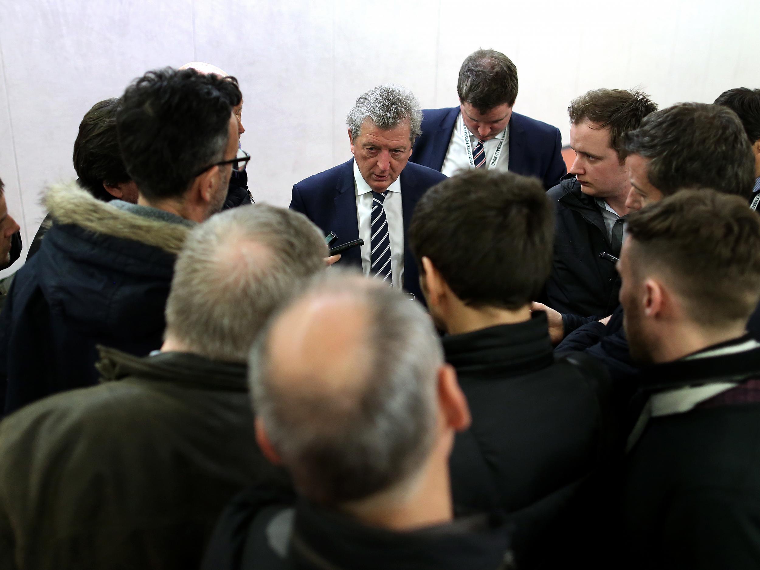 Roy Hodgson speaks with the media