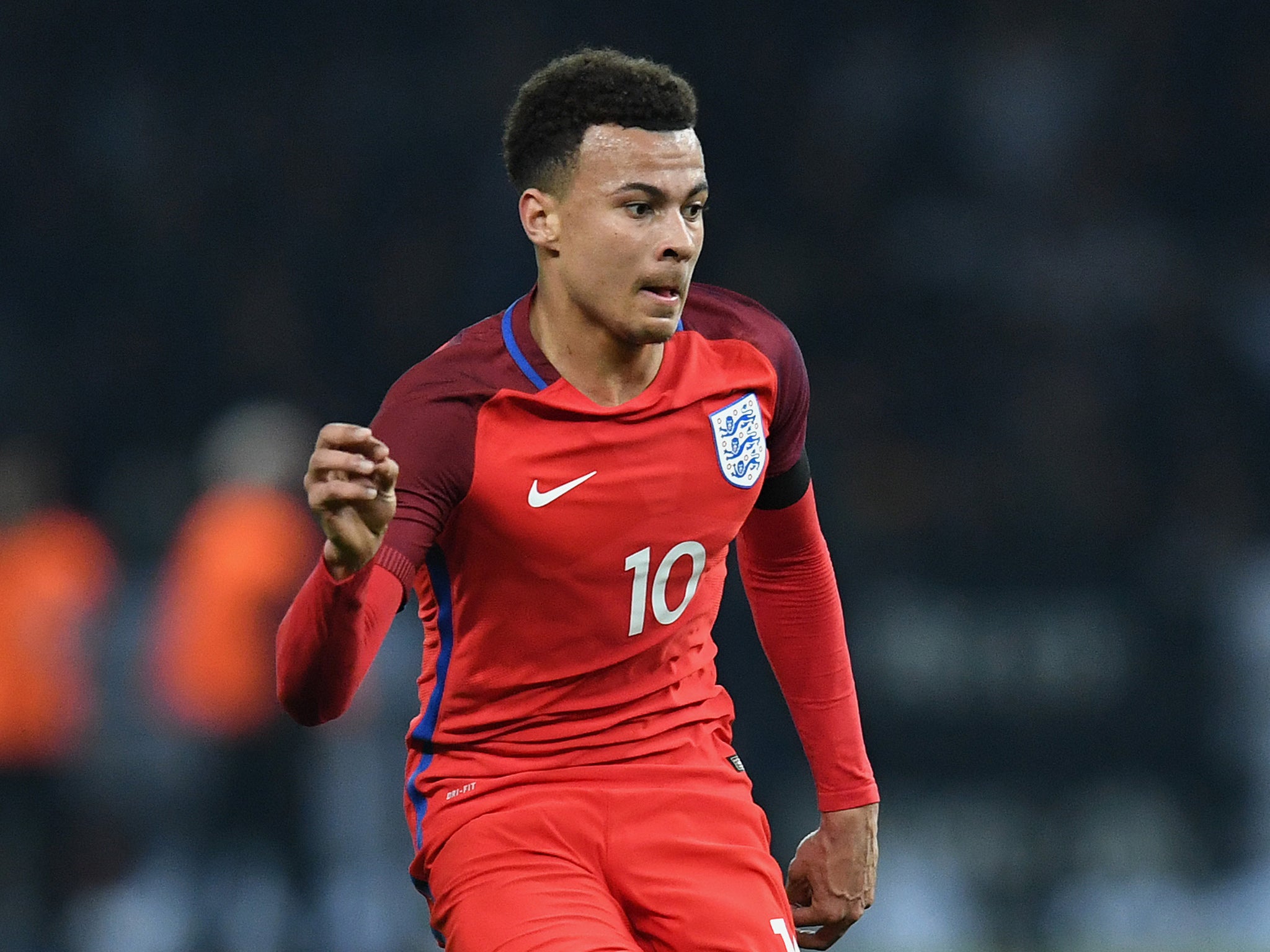 Tottenham's Dele Alli in action for England