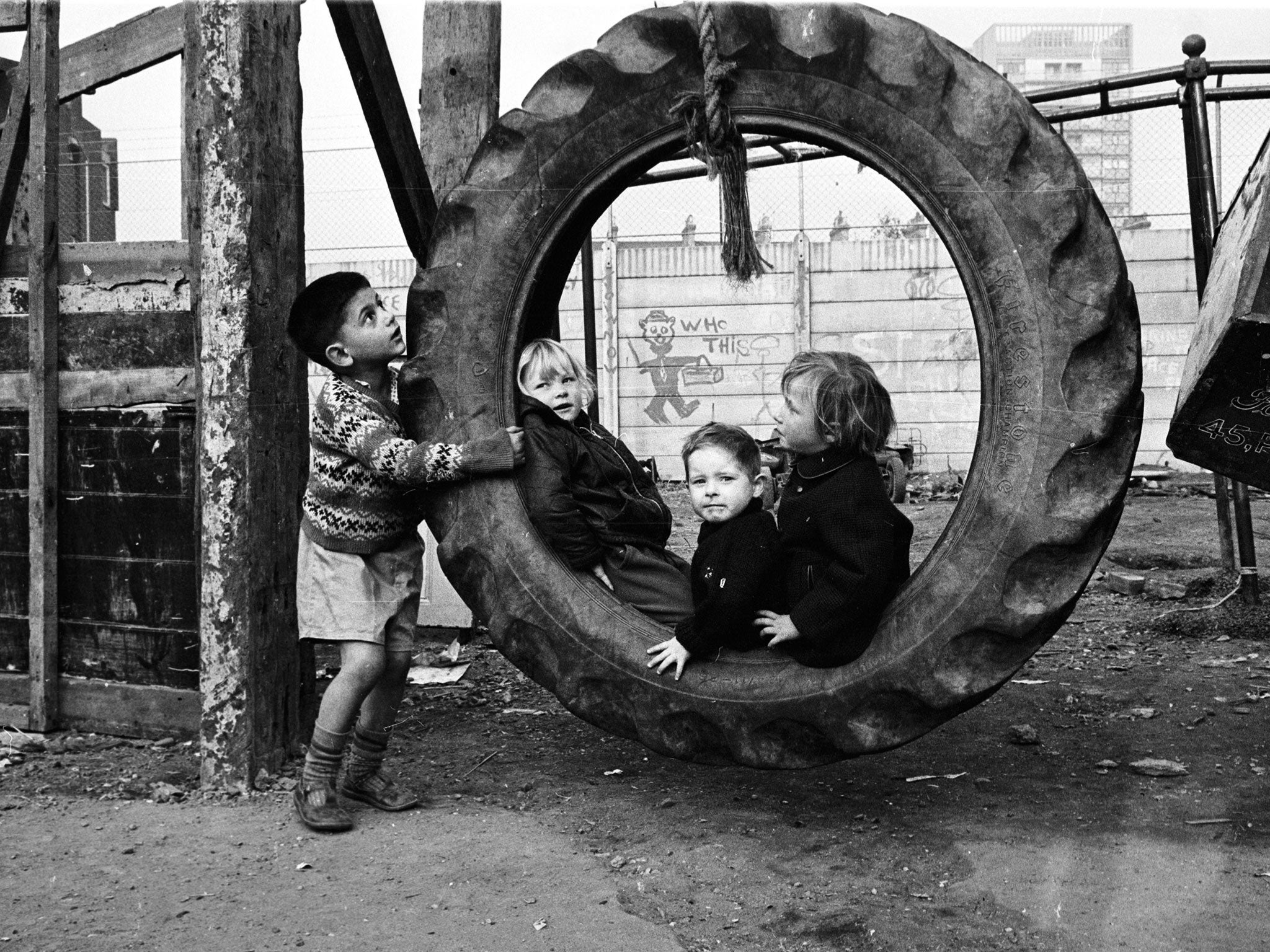 Children at an adventure playground in 1965