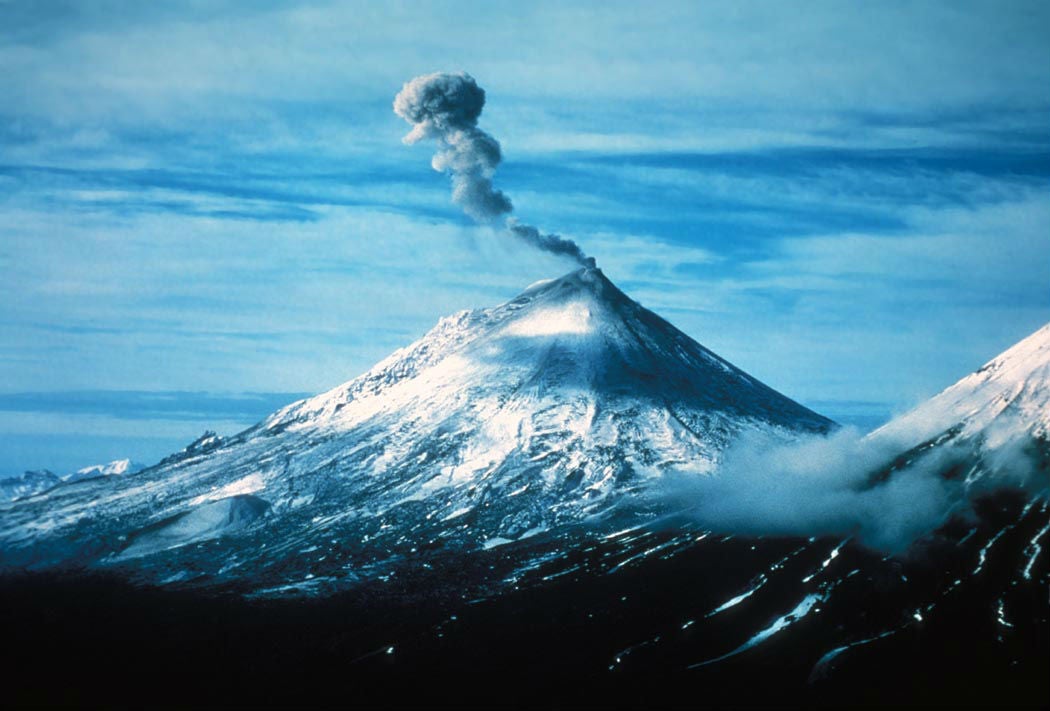 Pavlof Volcano, located on the Aleutian Islands, is one of the most active in the region