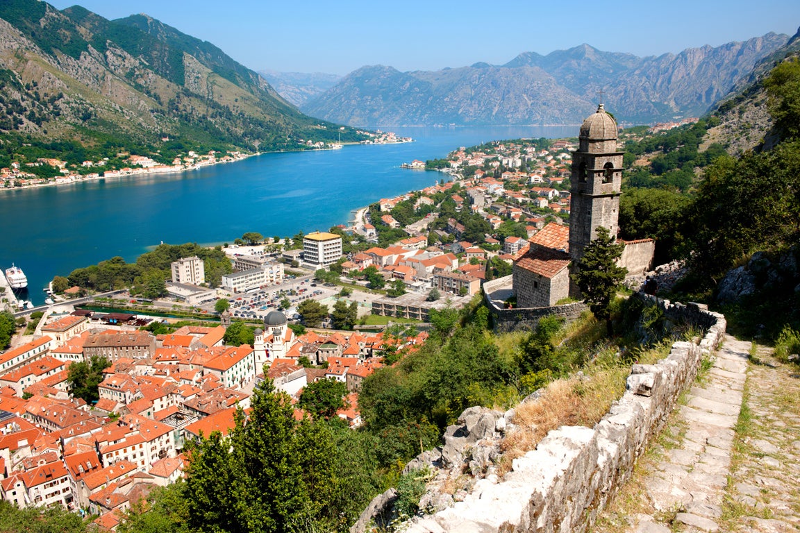 Bay of Kotor, seen from above the town