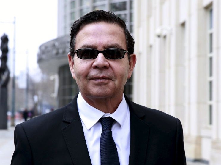 Rafael Callejas, the former president of Honduras, departs after pleading guilty in a hearing at US Courthouse for the Eastern District of New York