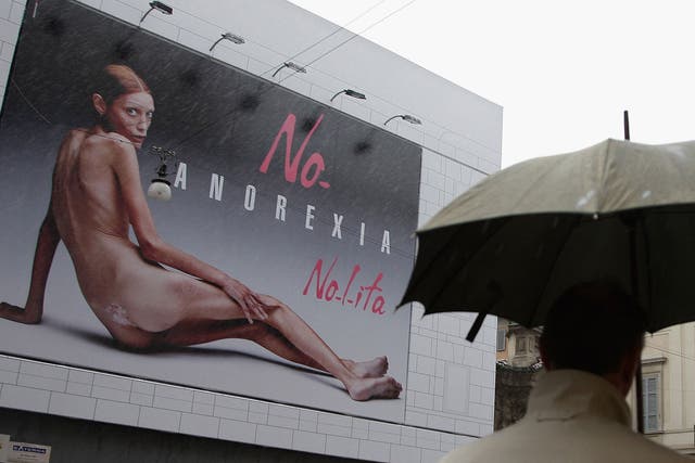 This poster campaign by model Isabelle Caro, who suffered from anorexia, was banned in Italy