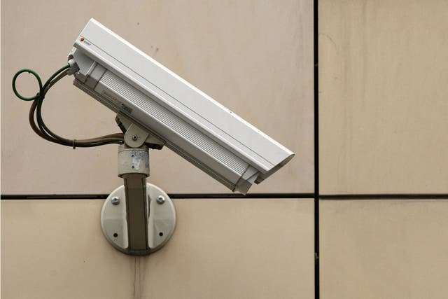 A security camera in the street in Berlin, Germany