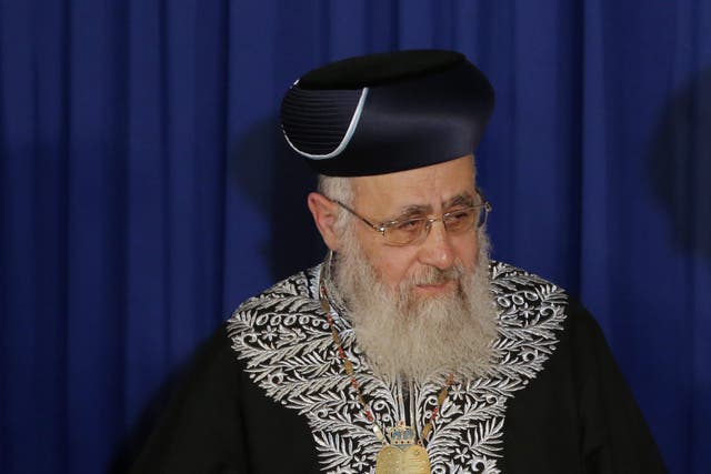 Israeli Sephardi Chief Rabbi Yitzhak Yosef
