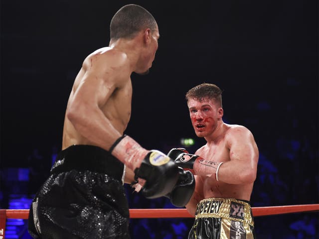 Nick Blackwell, right, was stopped on the doctor's advice in the 10th round