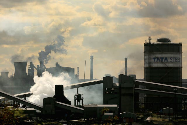 A view of the Tata Steel processing plant at Scunthorpe