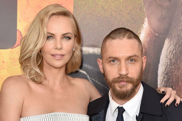 Charlize Theron and Tom Hardy at the premiere of Mad Max