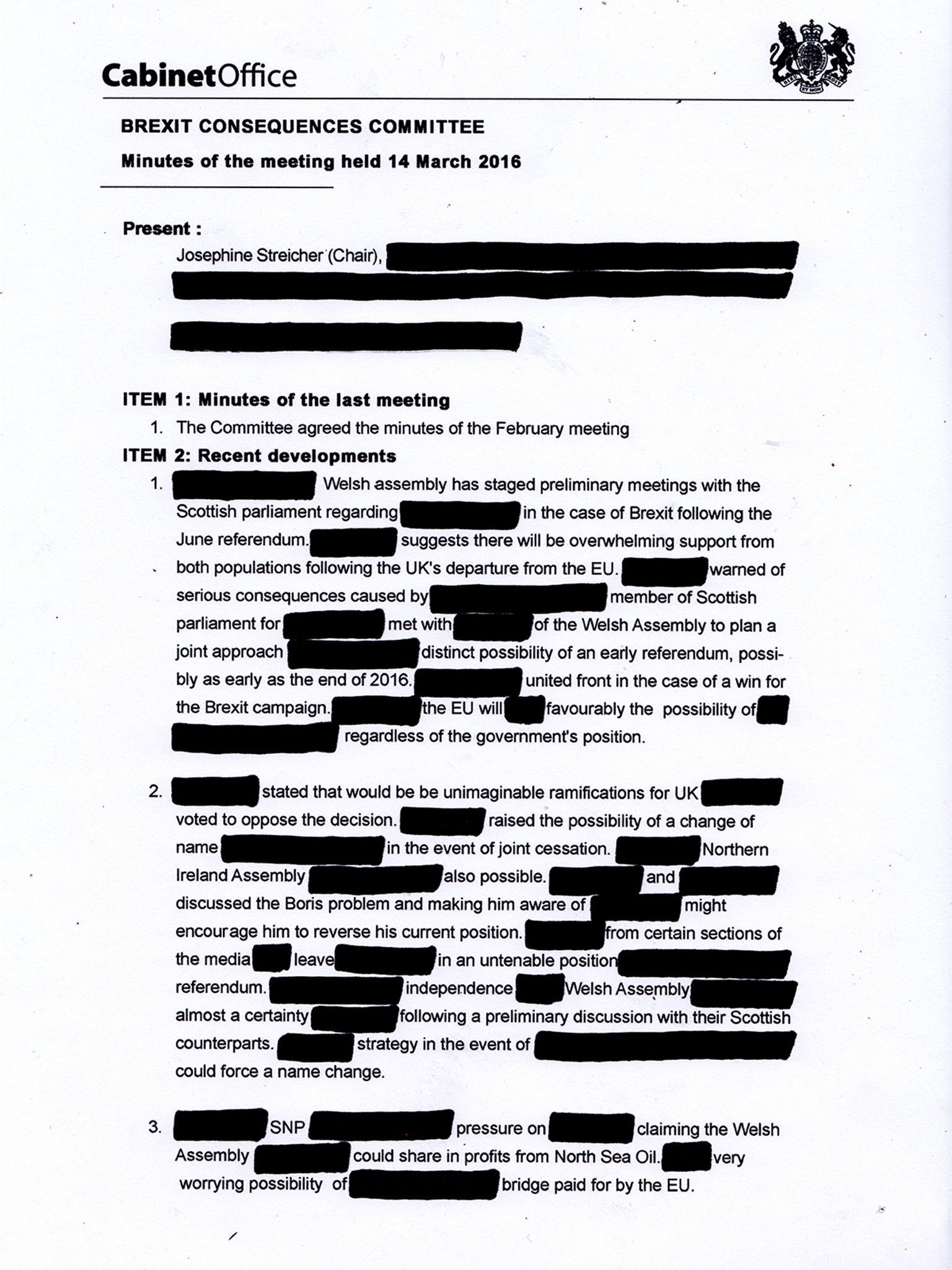 Cabinet Office documents leaked to the Independent reveal discussions over a possible 'joint cessation'