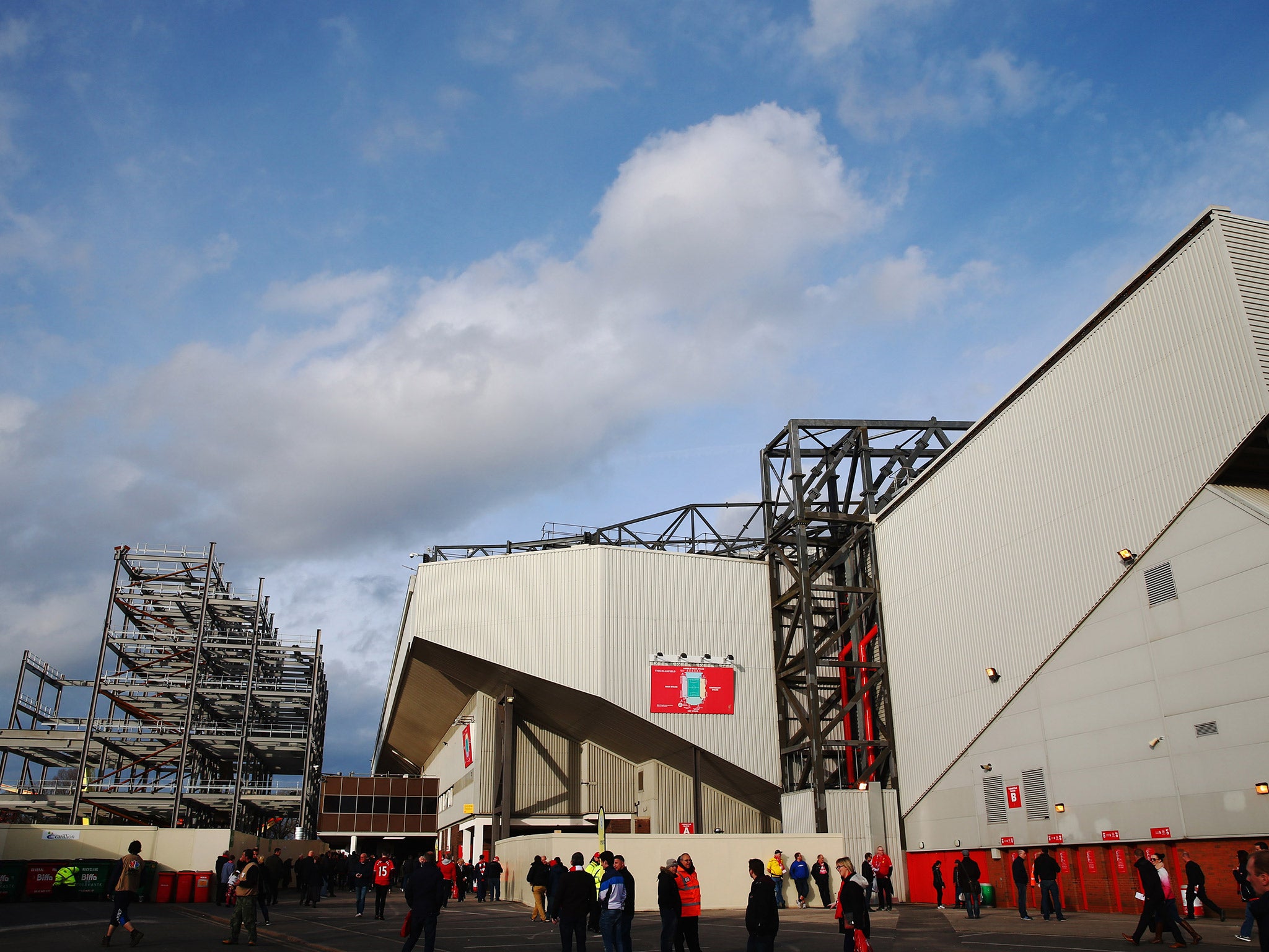 Redevelopment of Anfield's main stand is currently ongoing
