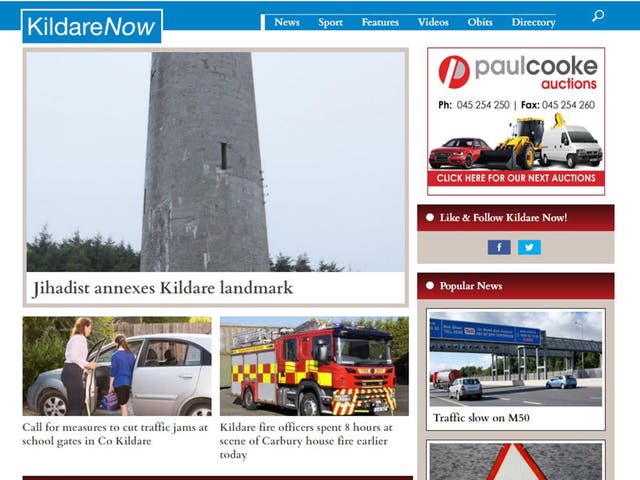 Kildare Now's homepage on 1 April 2016