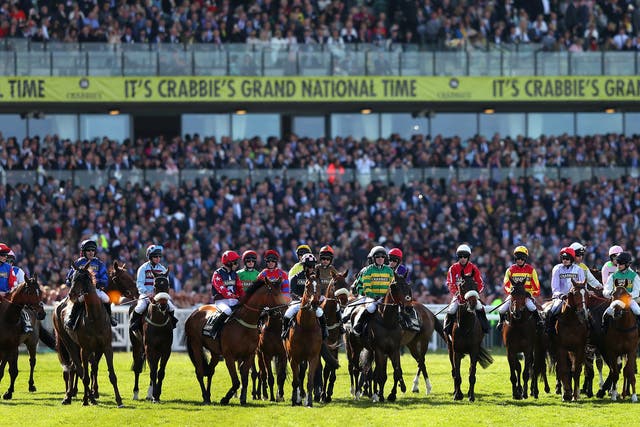 The Grand National sees 40 horses compete over four and a quarter mile around Aintree