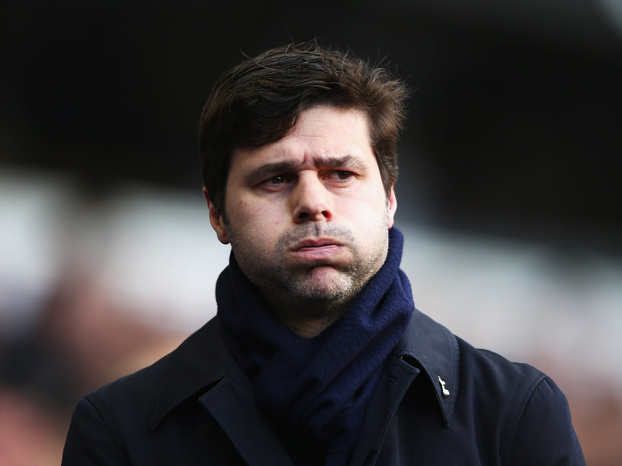Tottenham manager Mauricio Pochettino looks on from the touchline