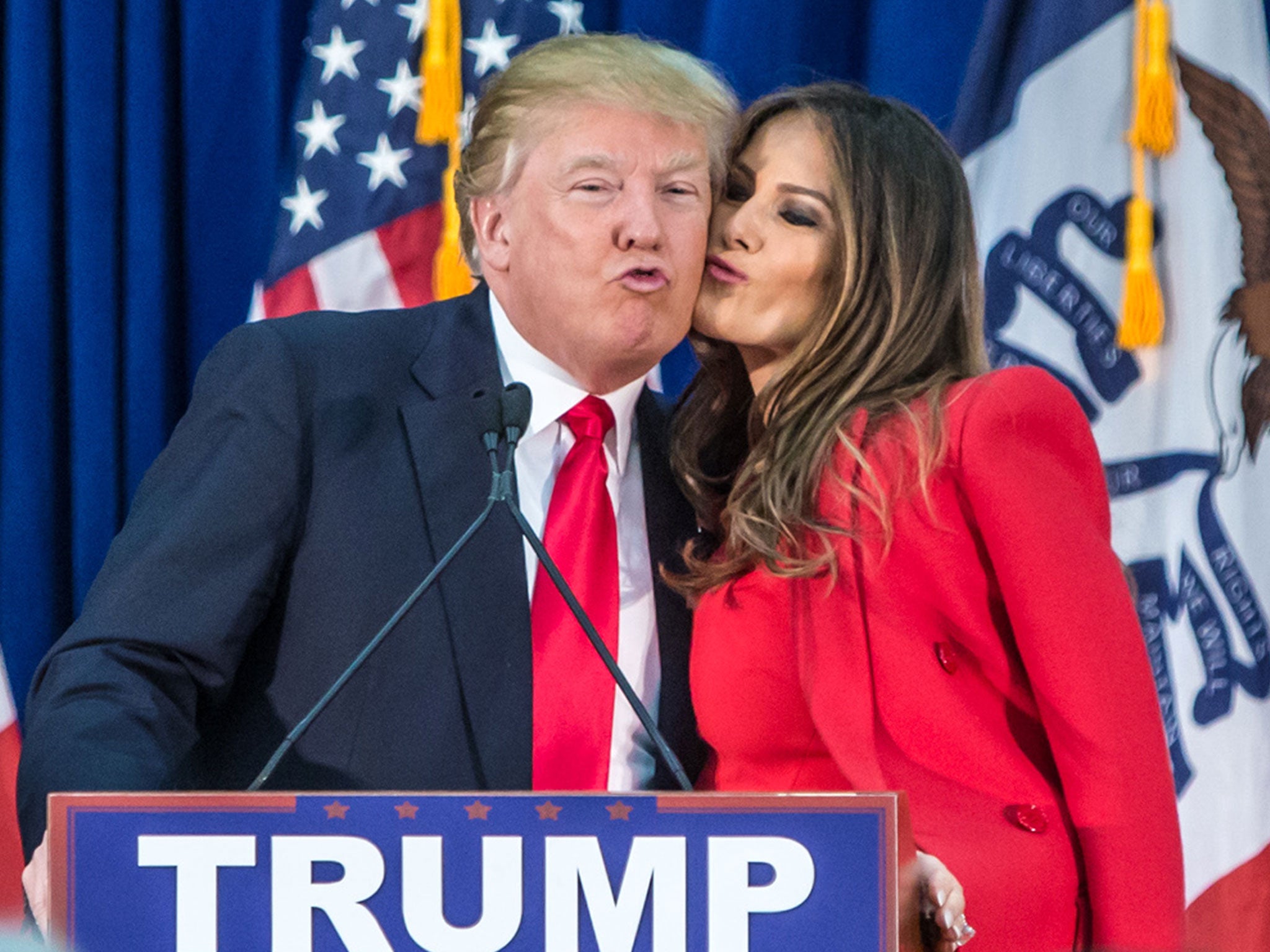 Donald Trump on the campaign trail with his wife Melania
