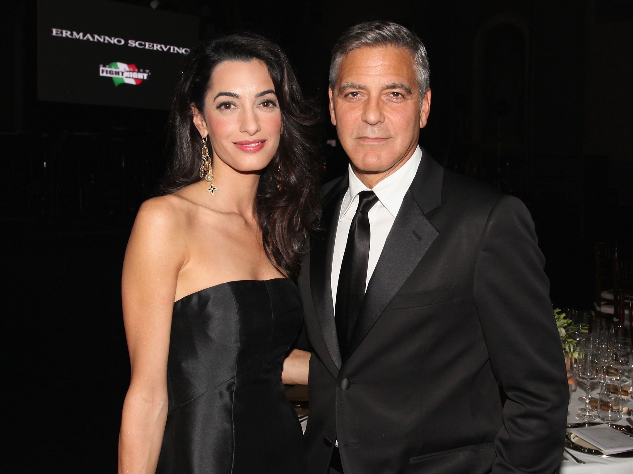 George and Amal Clooney attend the Celebrity Fight Night in Italy on September 7, 2014