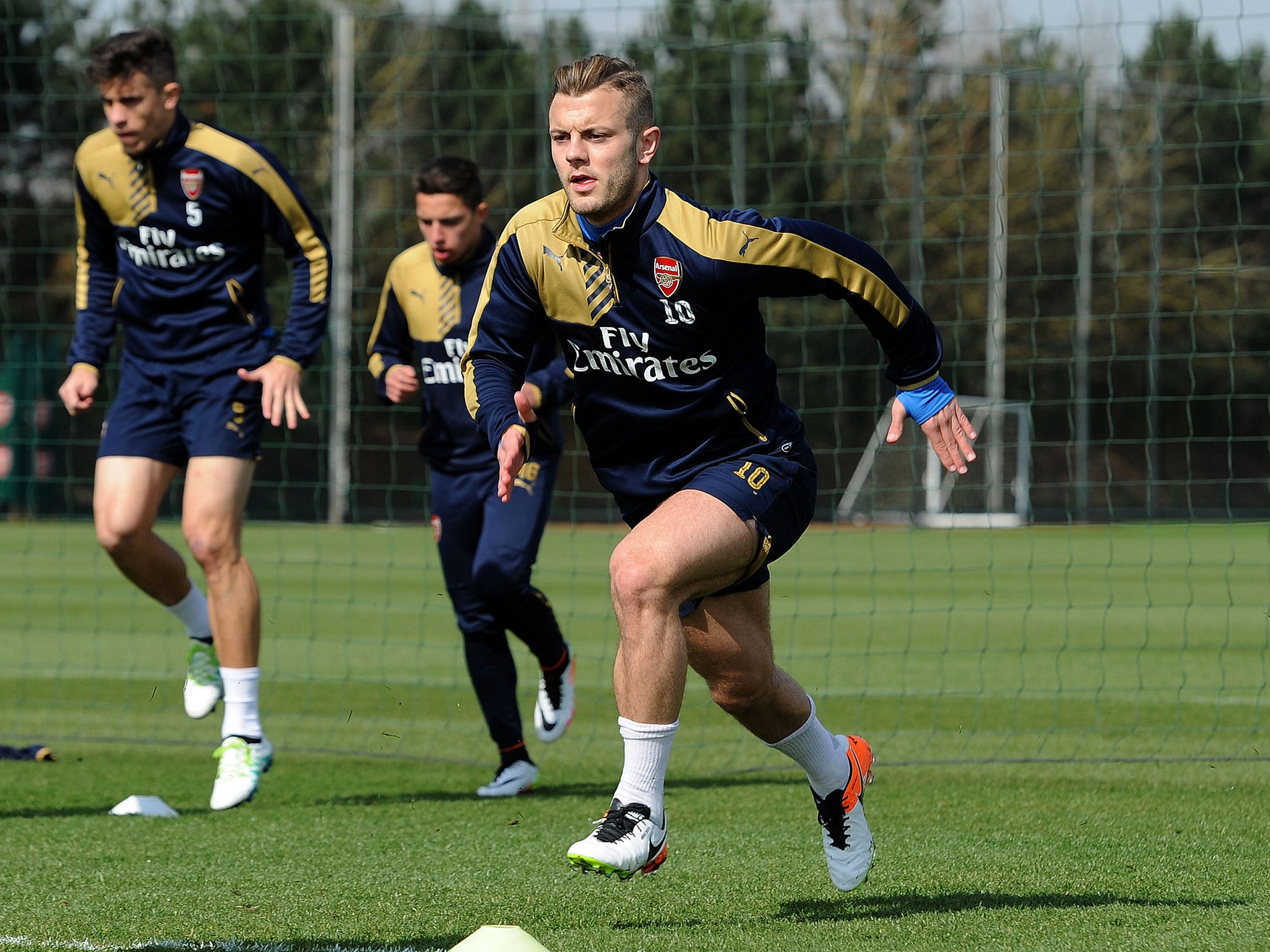 Jack Wilshere returns to training after recovering from a broken leg
