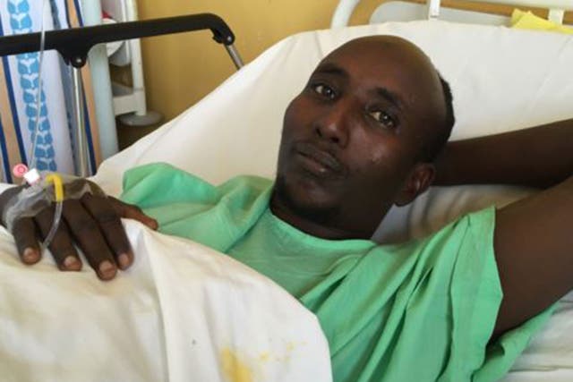 Salah Farah in hospital before his death in January