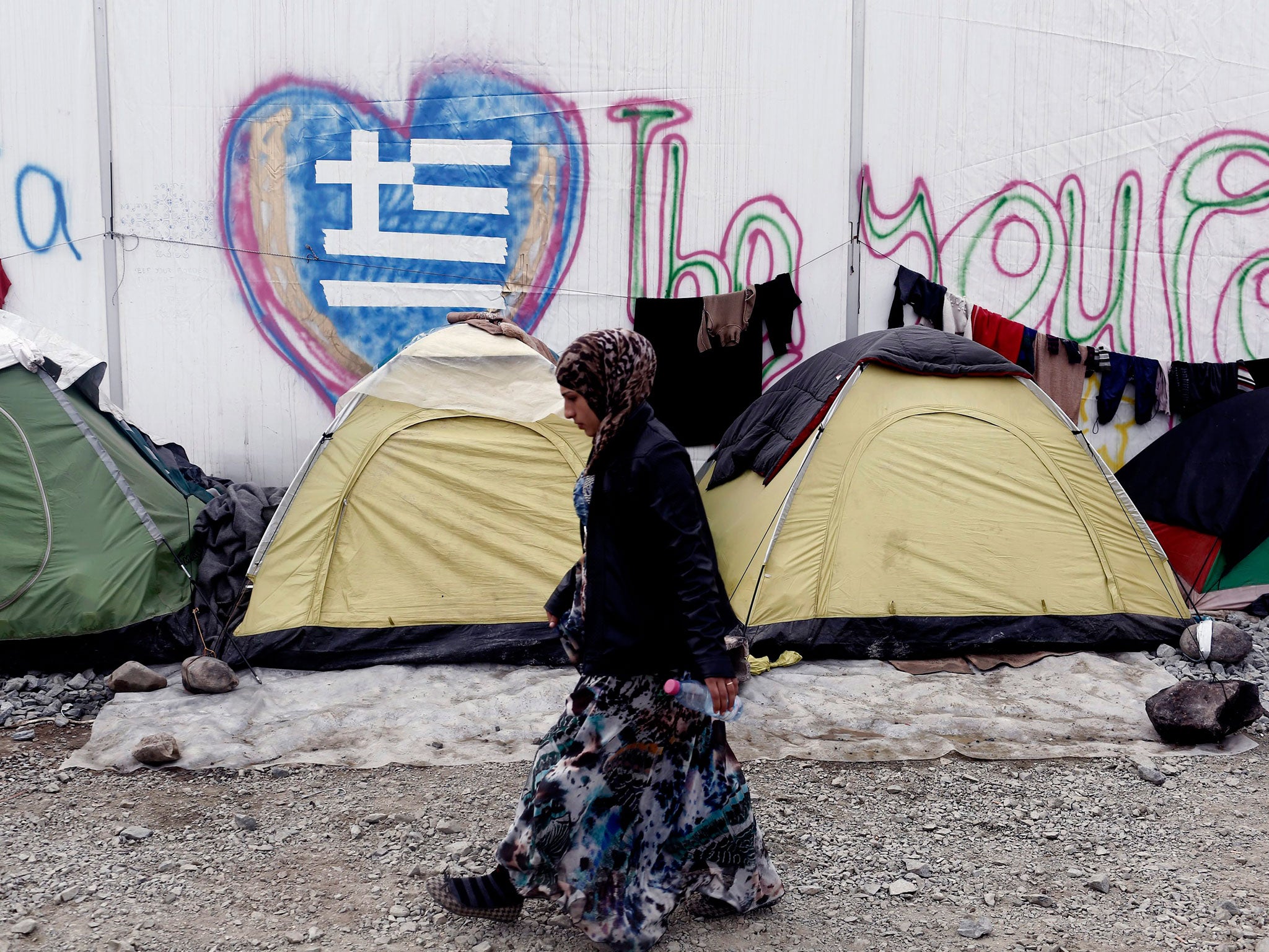 A Syrian refugee in the Idomeni camp in Greece