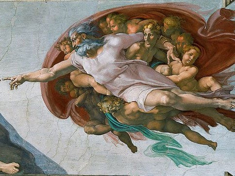 God pictured in MichaelAngelo's 'Creation of Adam'