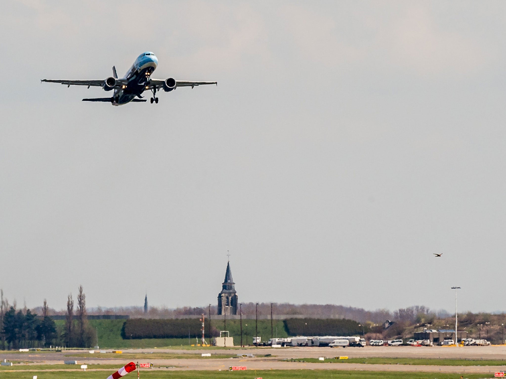 A Brussels Airlines plane takes off at Brussels Airport