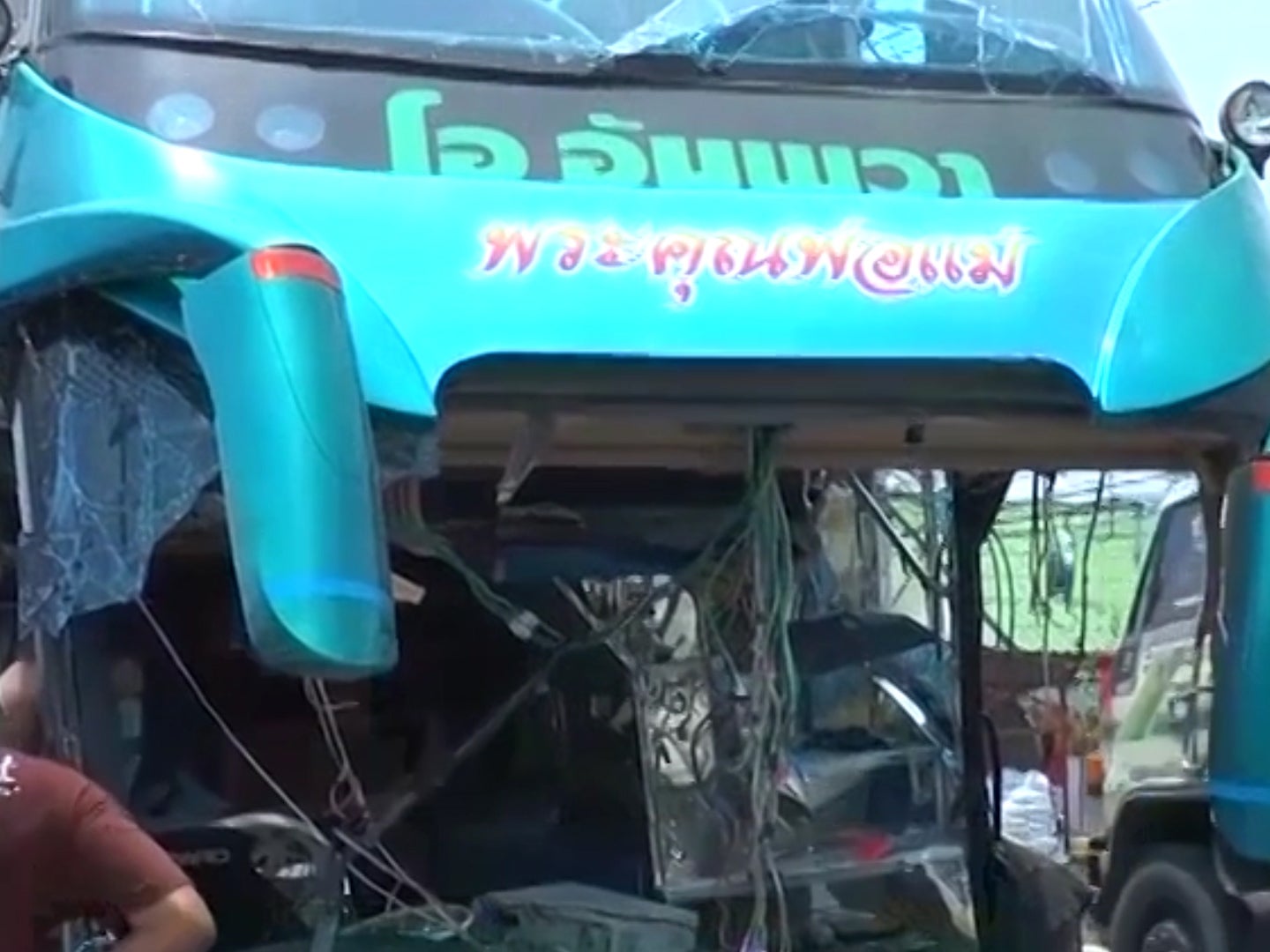 Three dead as train crashes into double-decker bus in Thailand