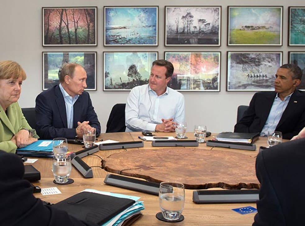 David Cameron at the G8 summit in 2013 where tax secrecy was discussed