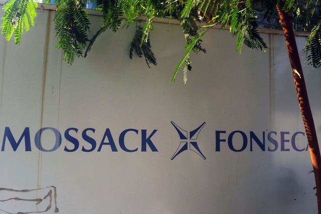 View of a sign outside the building where Panama-based Mossack Fonseca law firm offices are placed in Panama City on April 3, 2016.