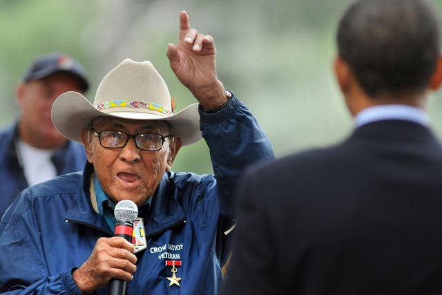 Joe Medicine Crow received the Medal of Freedom in 2009 AP