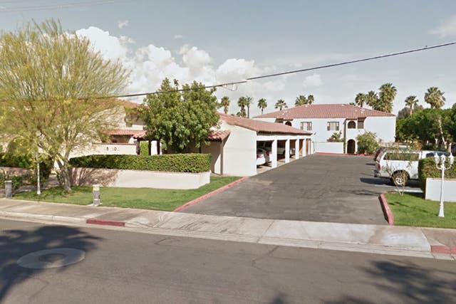 The apartment complex on Deep Canyon Road, Palm Springs, from which Ms Heller is reportedly being evicted from