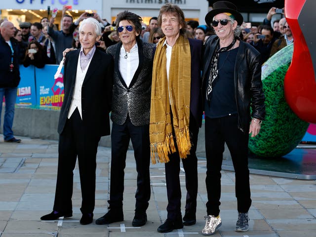 Ronnie Wood (second to left) with the Rolling Stones in 2016