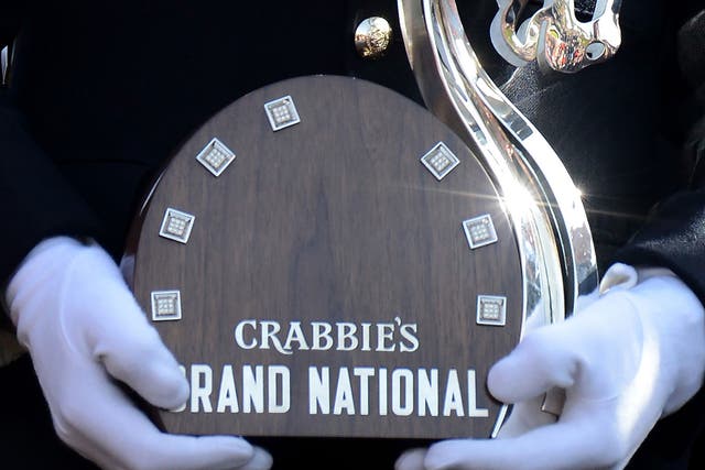 A view of the Grand National trophy