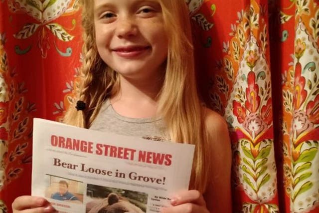 Hilde Kate Lysiak, 9 publishes both a print and online version of the Orange Street News,