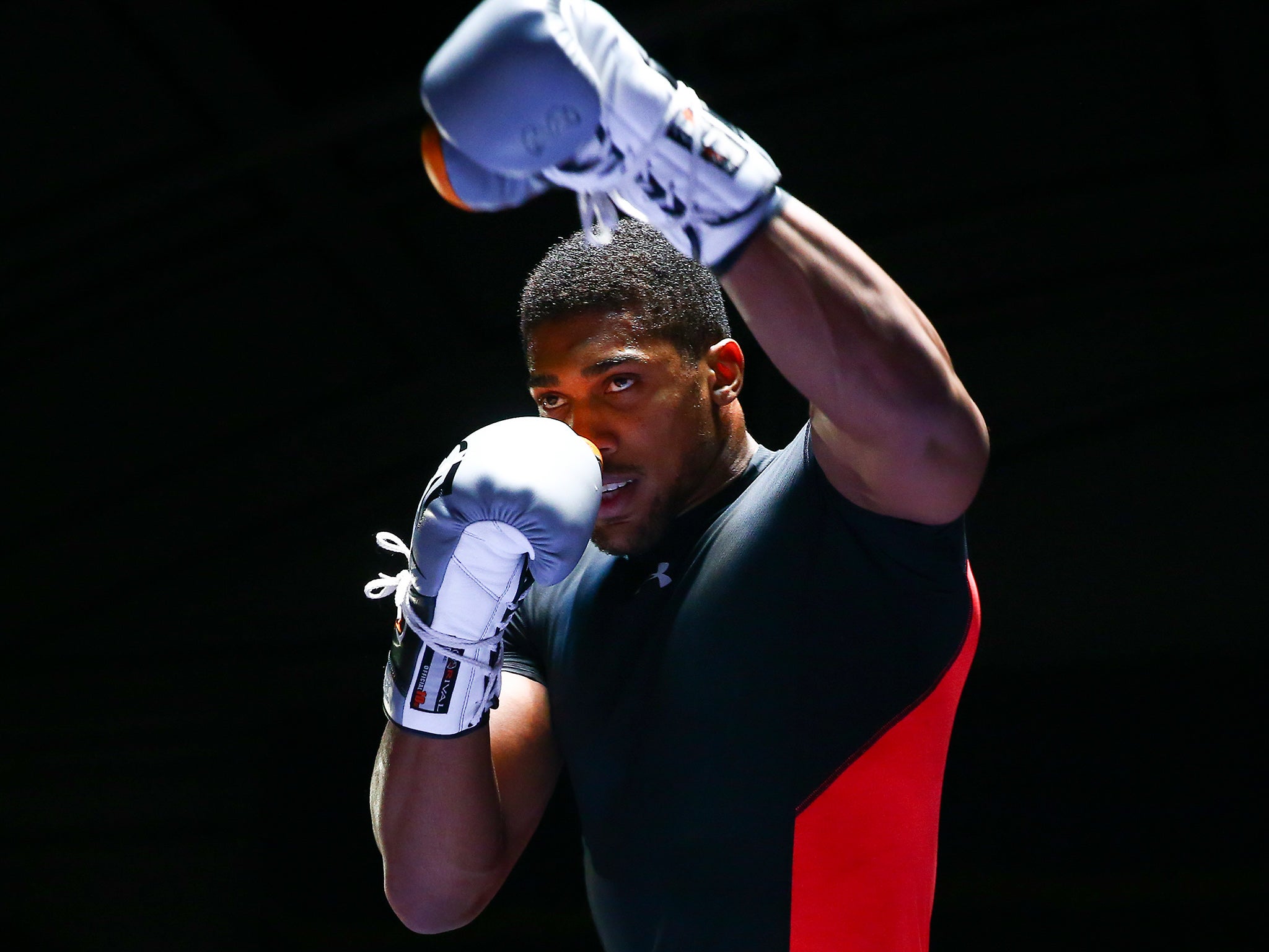 Anthony Joshua during his open training session this week