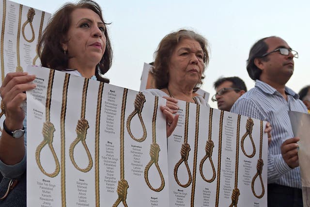 A protest to mark International Day Against the Death Penalty in Islamabad, Pakistan, last October