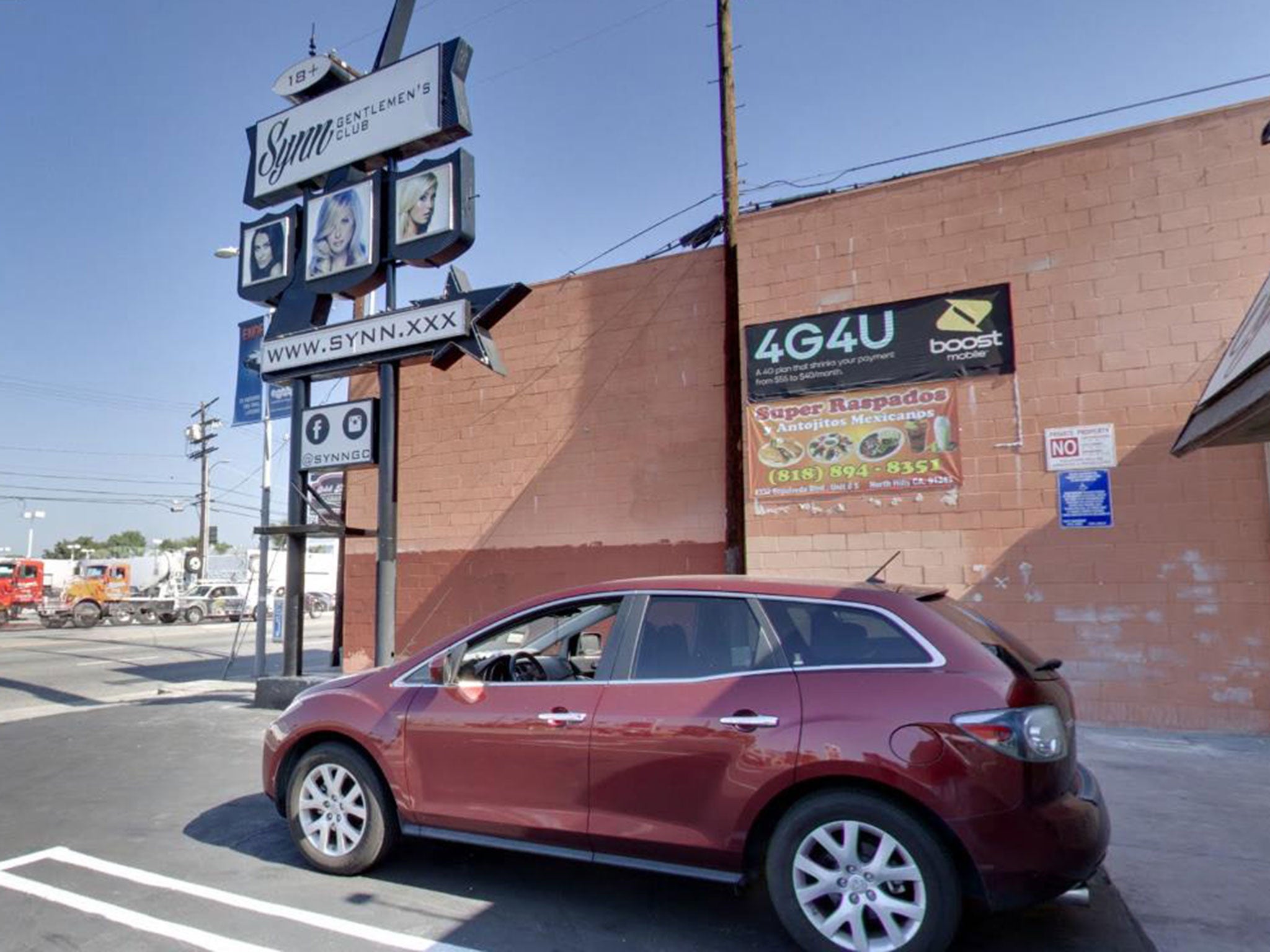 The baby was found in a car parked at Synn Gentleman’s Club in North Hills, Los Angeles