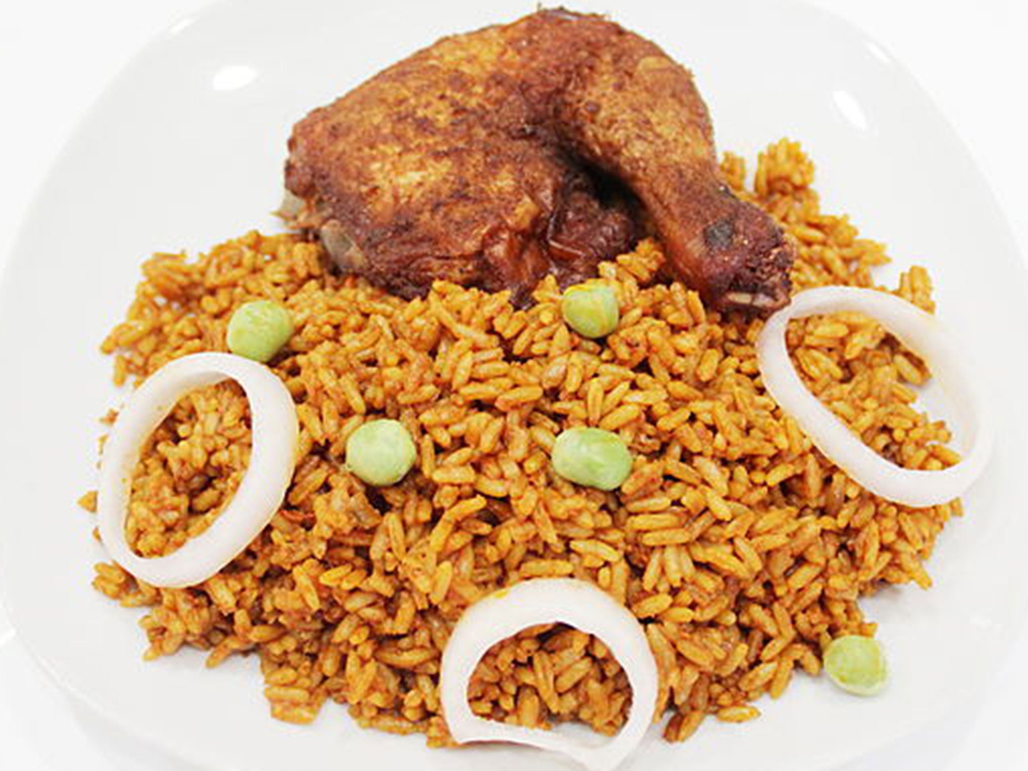 Spiced jollof rice is a staple of West African food