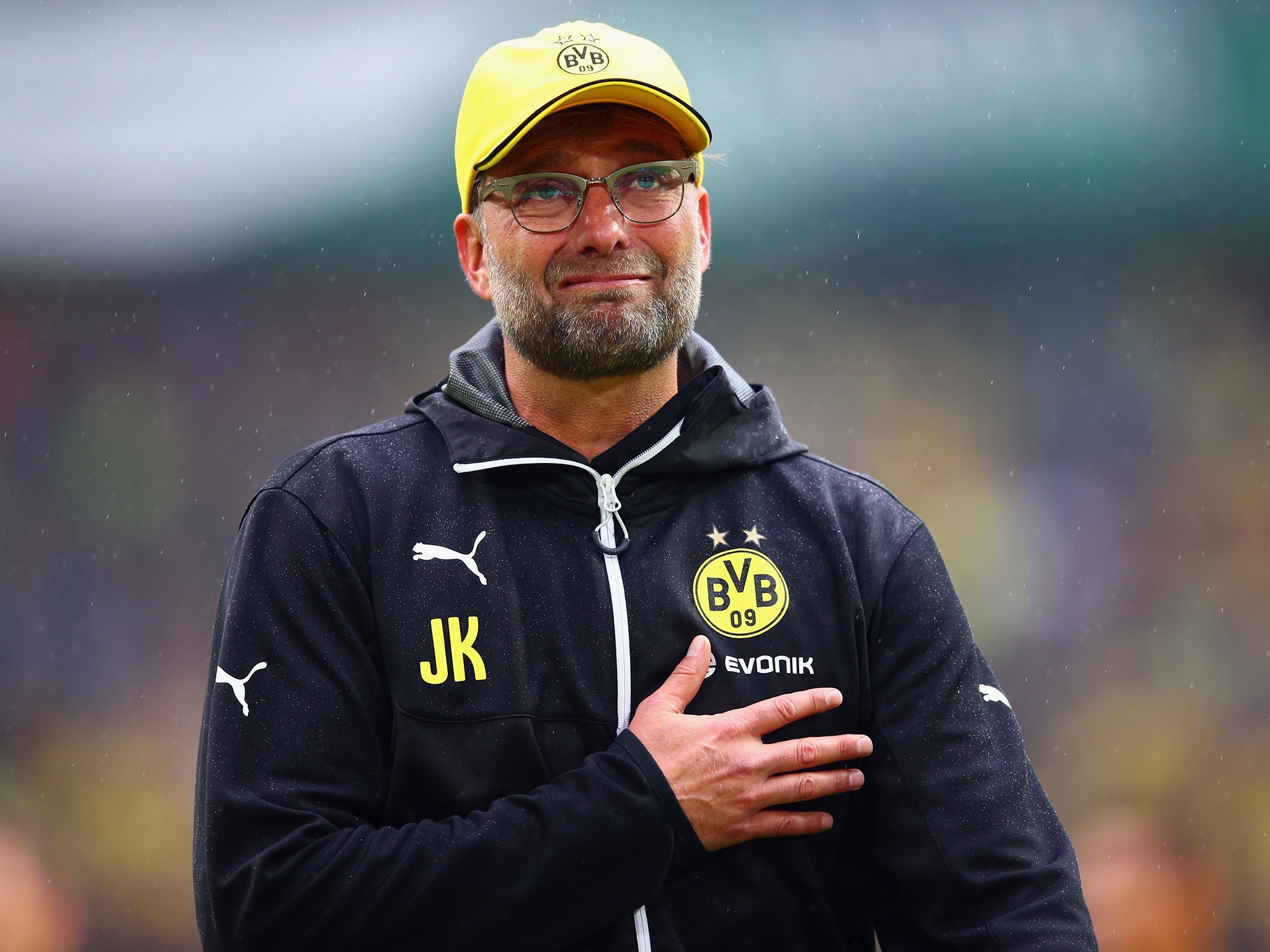 Jurgen Klopp saying goodbye to Borussia Dortmund last year